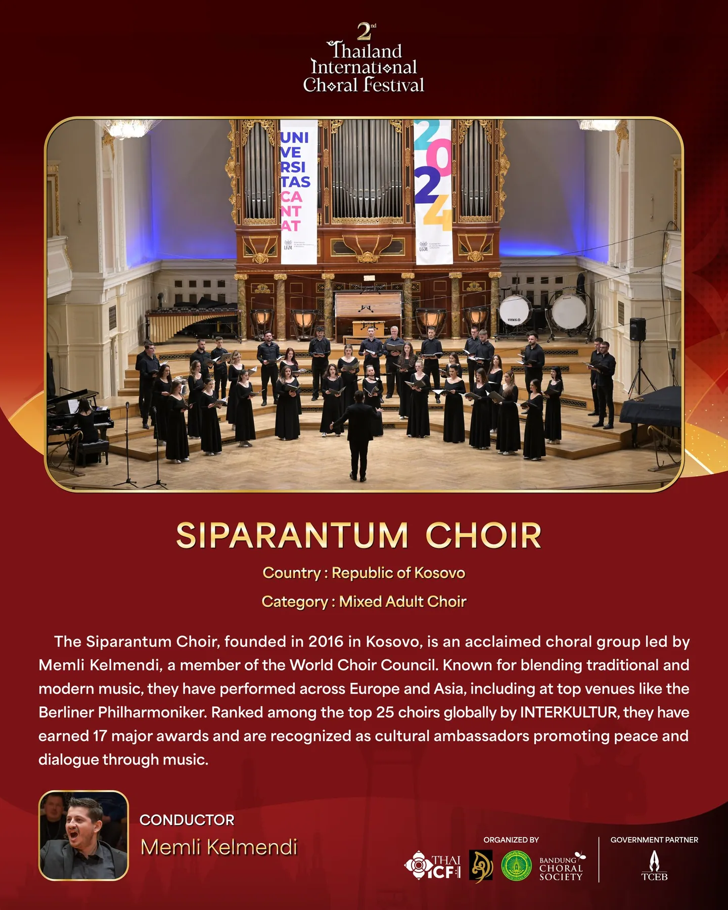 KORI “SIPARANTUM” NË GARE NË THAILAND INTERNATIONAL CHORAL FESTIVAL Bangkok, 31 gusht – 5 shtator 2025
