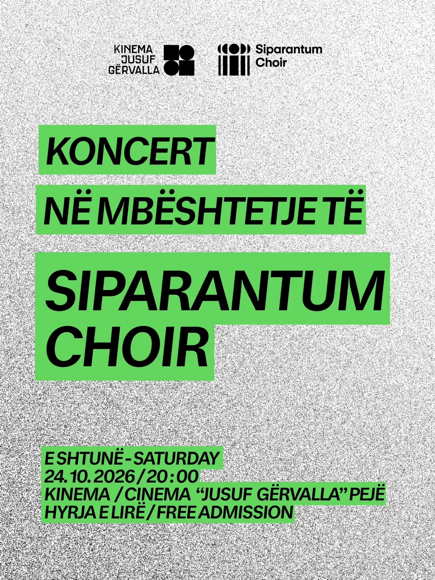 Poster, Support Concert in Peja, 2026